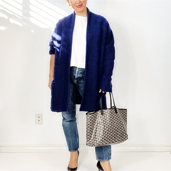 Maria Cornejo Purple Loop Knit Cashmere & Wool Sweater Coat - Picture 15 of 16